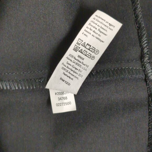 NWT Spanx Perfect Shift A-Line Dress Black Ponte Stretch 3/4 Sleeve Pockets L - Picture 9 of 12